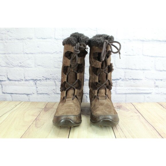 The North Face Abby III Brown Leather Winter Snow Boots Size 8.5 - Picture 3 of 10
